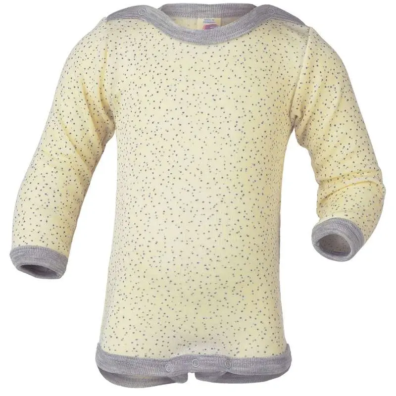 Engel Natur Body m. Lange Ærmer - Uld/Silke - Natur Dots