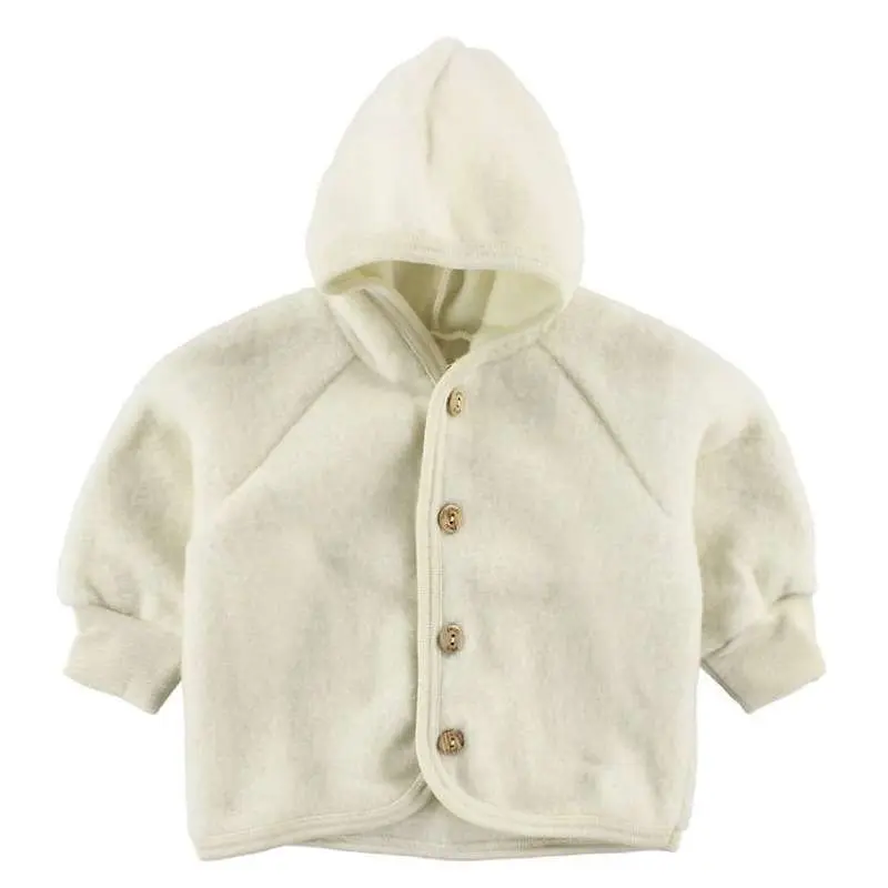 Engel Natur Cardigan/Jakke m. Hætte - Natur