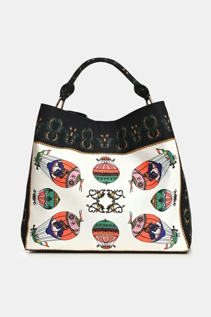 Essentiel Antwerp - Kalamity Printed Scarf Shopper - K1bl Combo1 Black