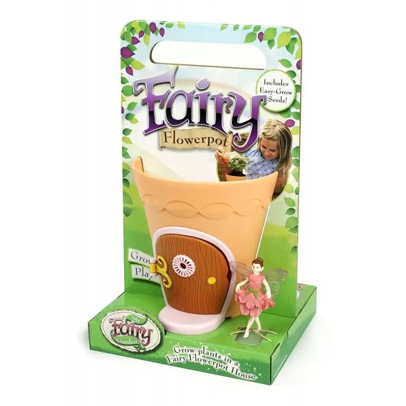 Fairy blomster-potte med trylle-fe og kanin.