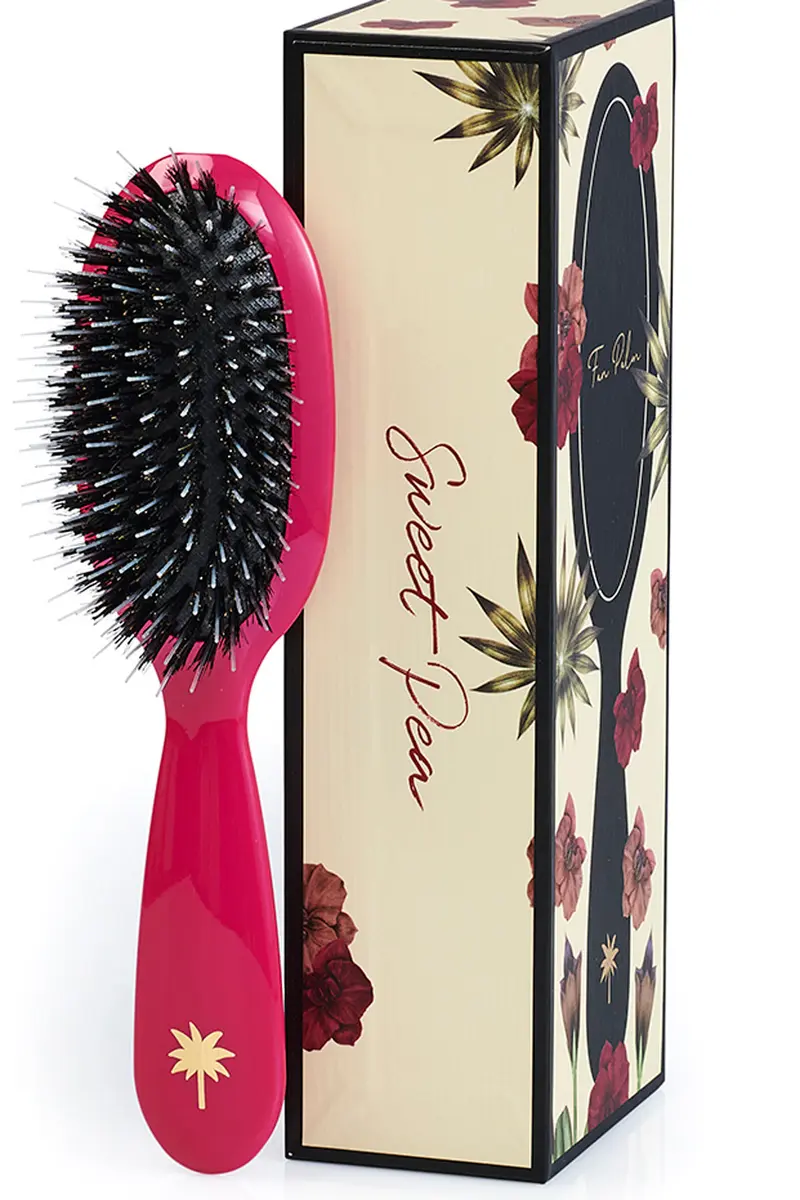 Fan Palm - Boar- & Nylon Brush - Sweet Pea Small