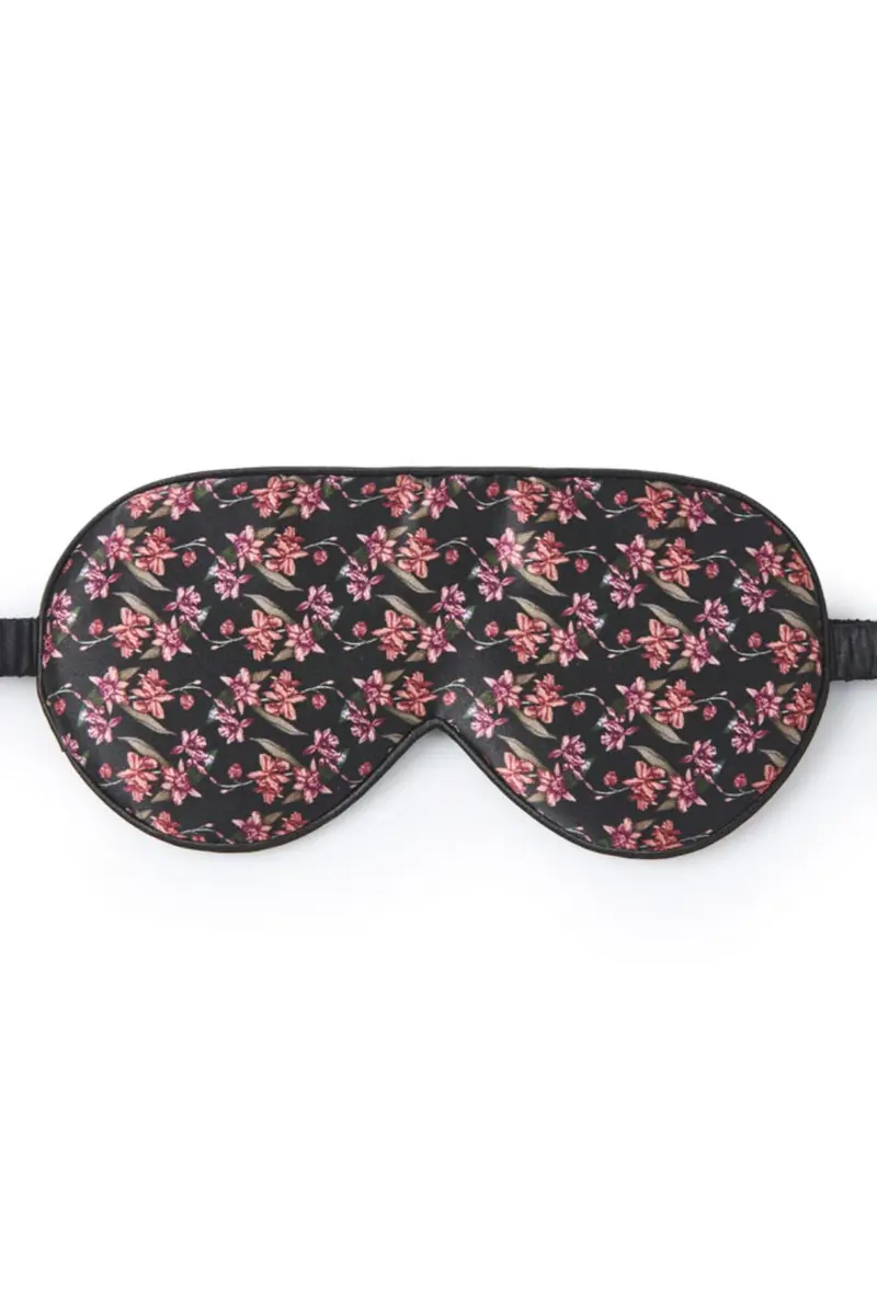 Fan Palm - Sleeping Eye Mask - Black Flawless