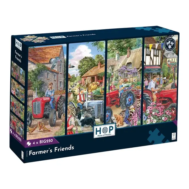 Farmer's Friends puslespil 4 x 250 XL brikker fra House of Puzzles