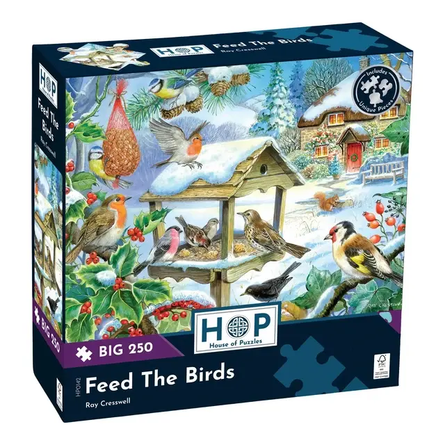 Feed the Birds 250 XL brikker puslespil fra House of Puzzles