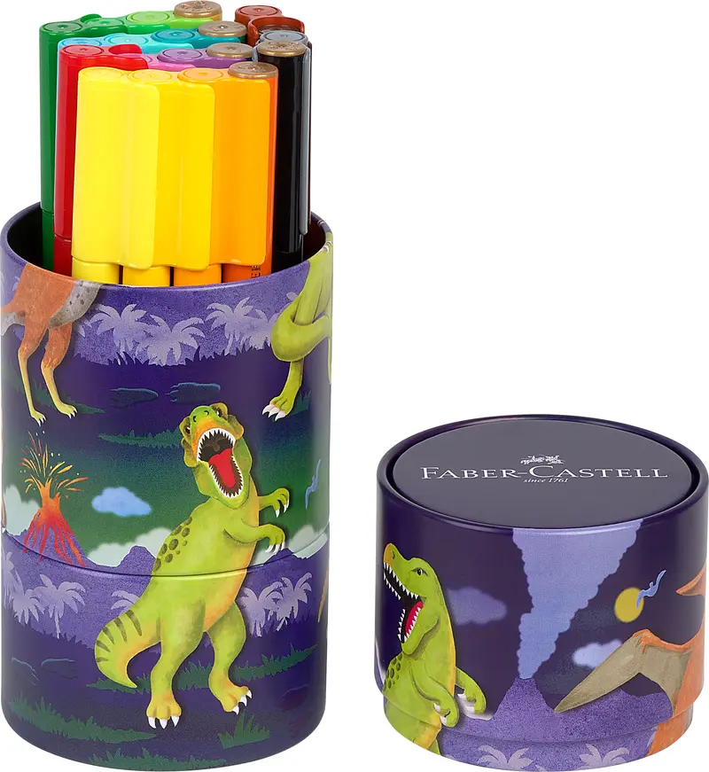Felt-tip connector tusser i dinosaur æske
