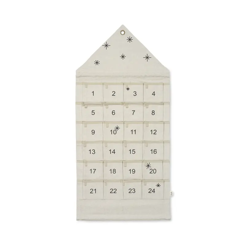 Ferm Living julekalender, hus i sandfarvet