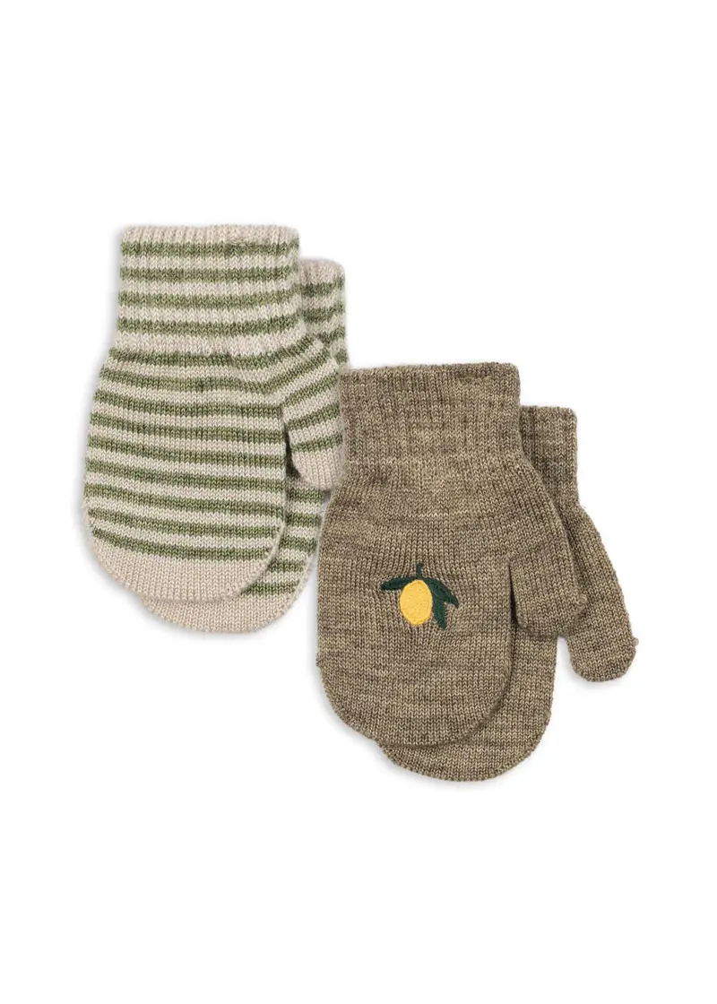 Filla Handsker, 2 pak, Lemon/Stripe