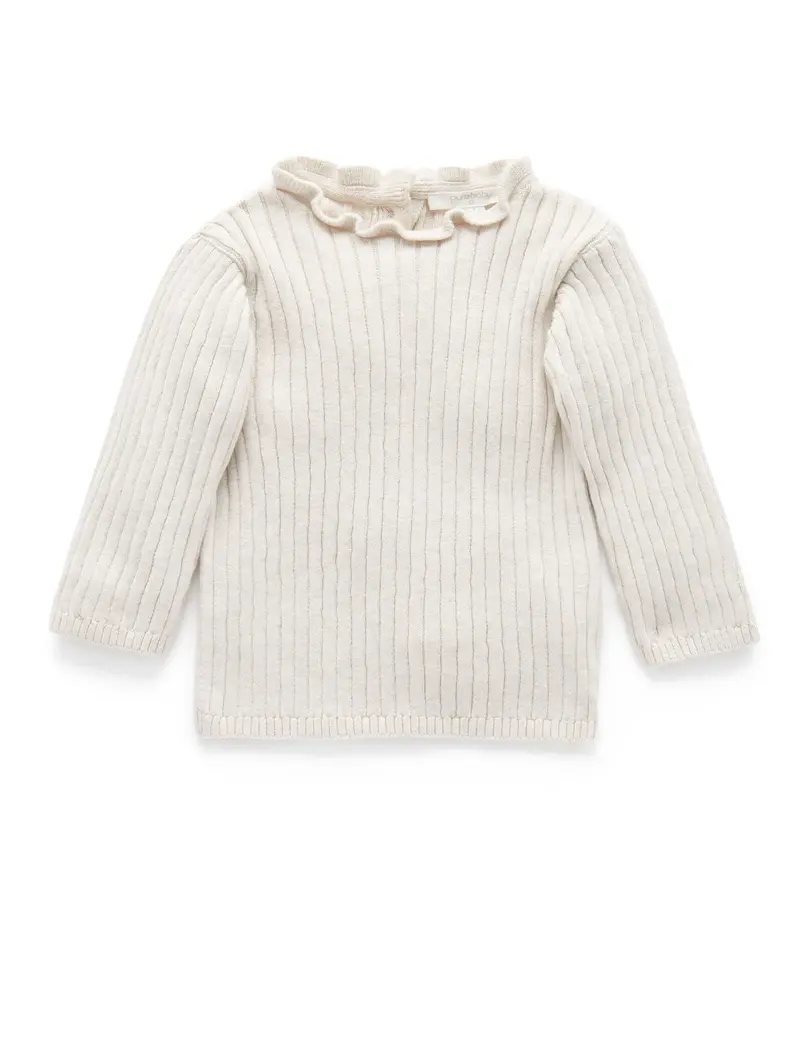 Fine Rib Jumper - Cloud Melange