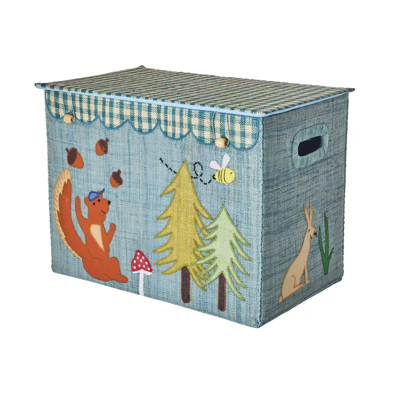 Foldbar opbevaringskurv, Happy forest, large