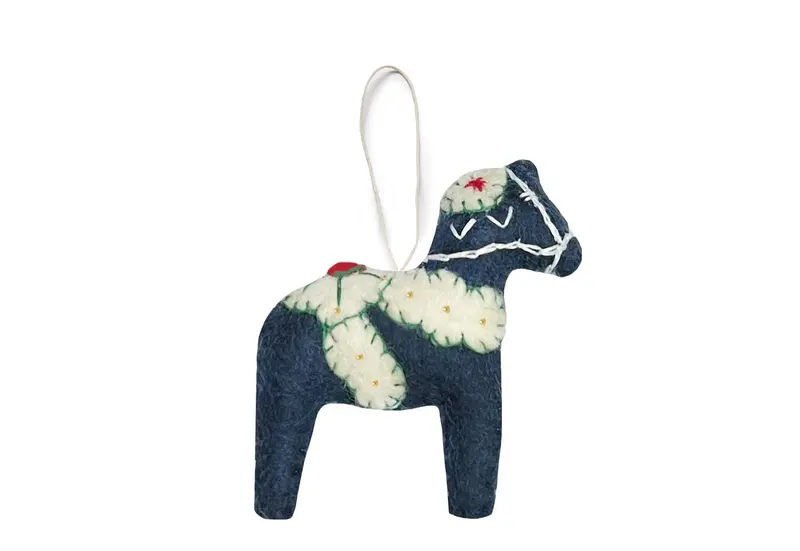 Gamcha Christmas Ornament - Blue Dala Horse