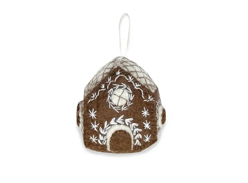 Gamcha Christmas Ornament - Brown Gingerbread House