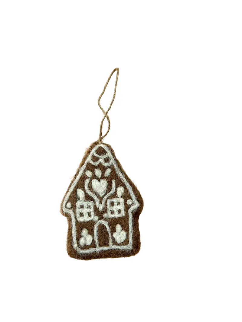 Gamcha Christmas Ornament - Brown Gingerbread House