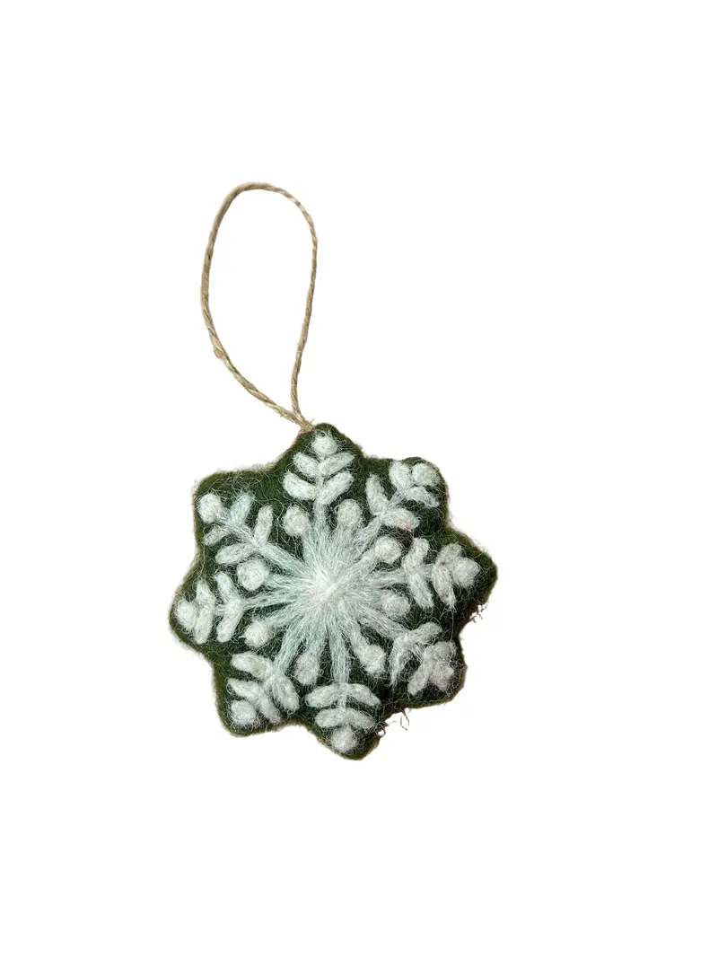 Gamcha Christmas Ornament - Green Snowflake