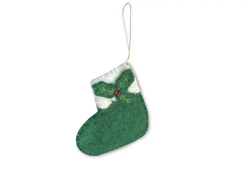 Gamcha Christmas Ornament - Green Sock