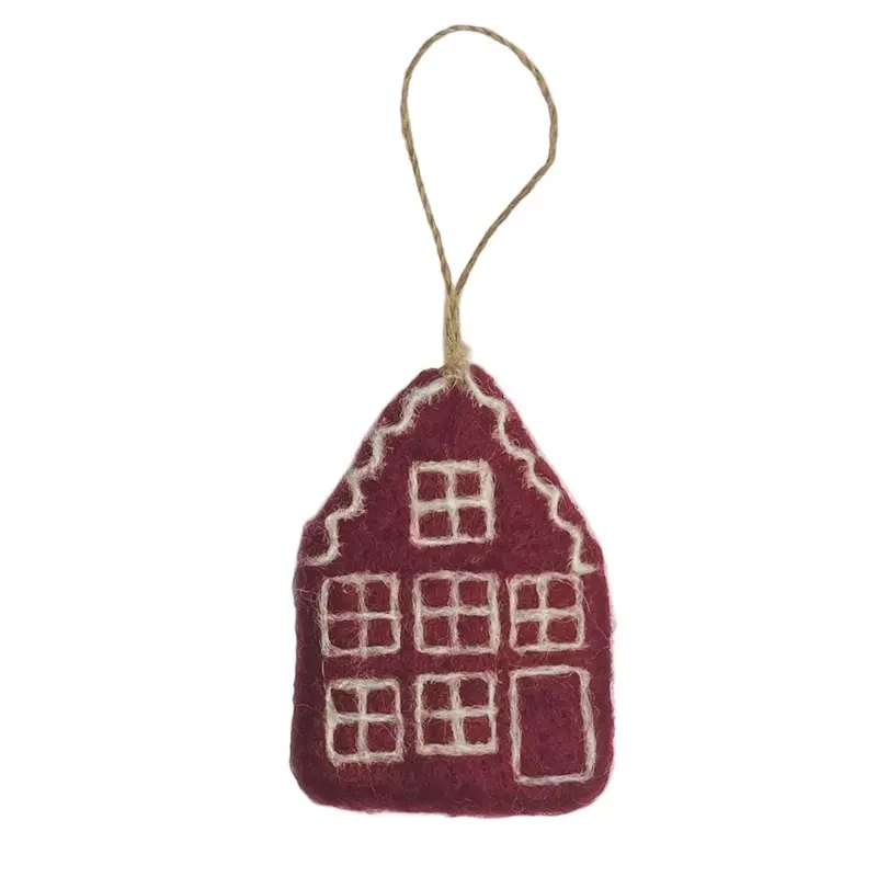 Gamcha Christmas Ornament - Red Gingerbread House