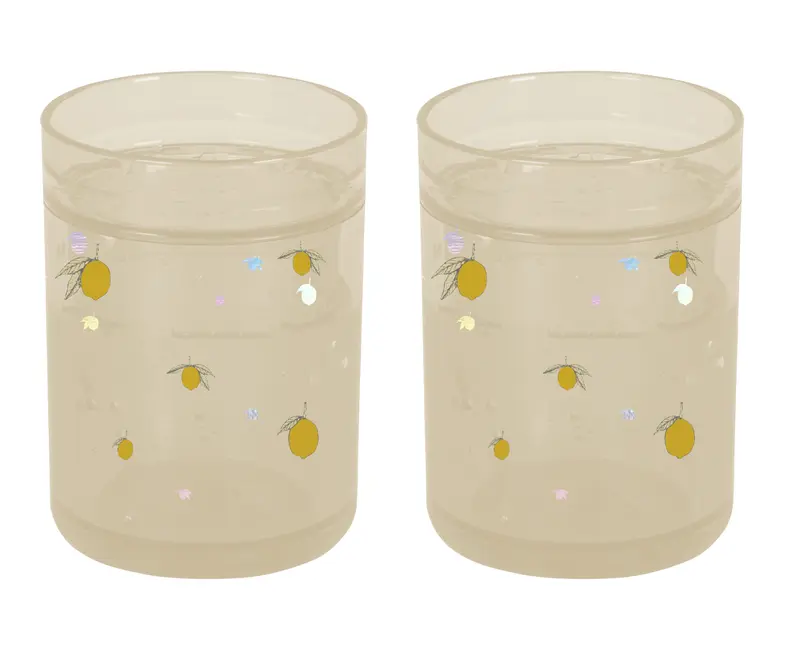 Glitterkopper, lemon, 2-pak