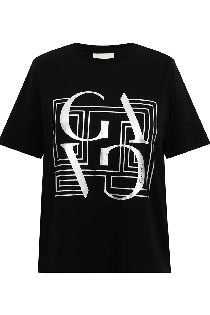 Gossia - Basgo Tee G2850 - Black / Silver Print