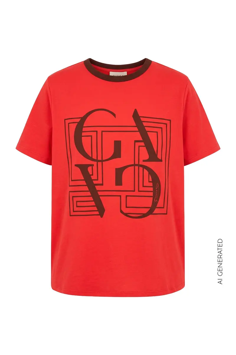 Gossia - Basgo Tee G2850 - Red / Brown Print