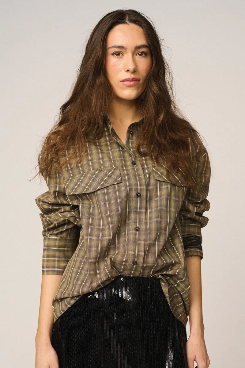 Gossia - Galinago Shirt G3244 - Brown / Yellow Checks