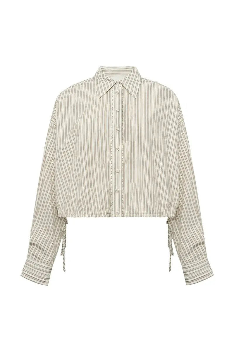 Gossia - Gemmago Jo Shirt G3025 - Creme Brown Stripes