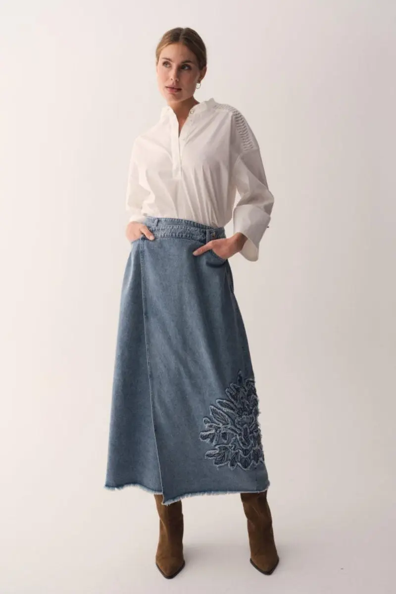 Gossia - Nukago Dia Skirt G2871 - Denim Blue