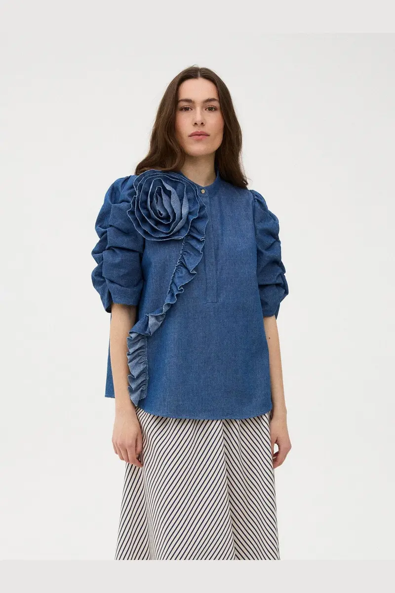 Gossia - Zabinago Ci Blouse G3360 - Denim Chambrey