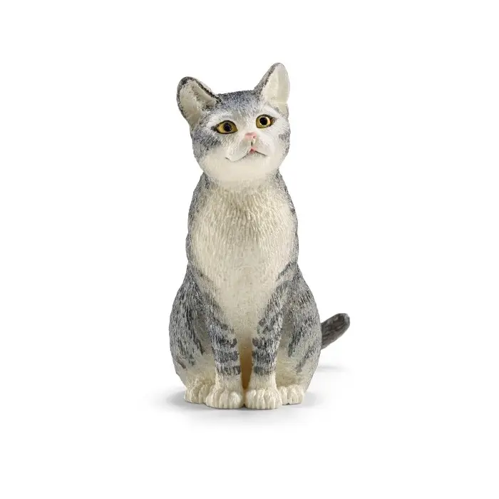 Grå kat siddende