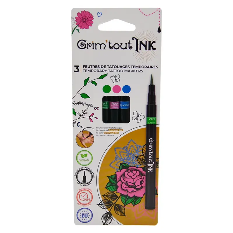 GRIM´TOUT - INK TATOVERINGSPEN 3 STK