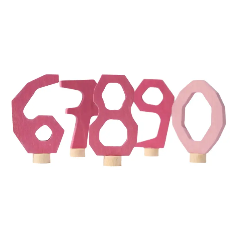 Grimm's Pink Decorative Numbers 6-9 & 0