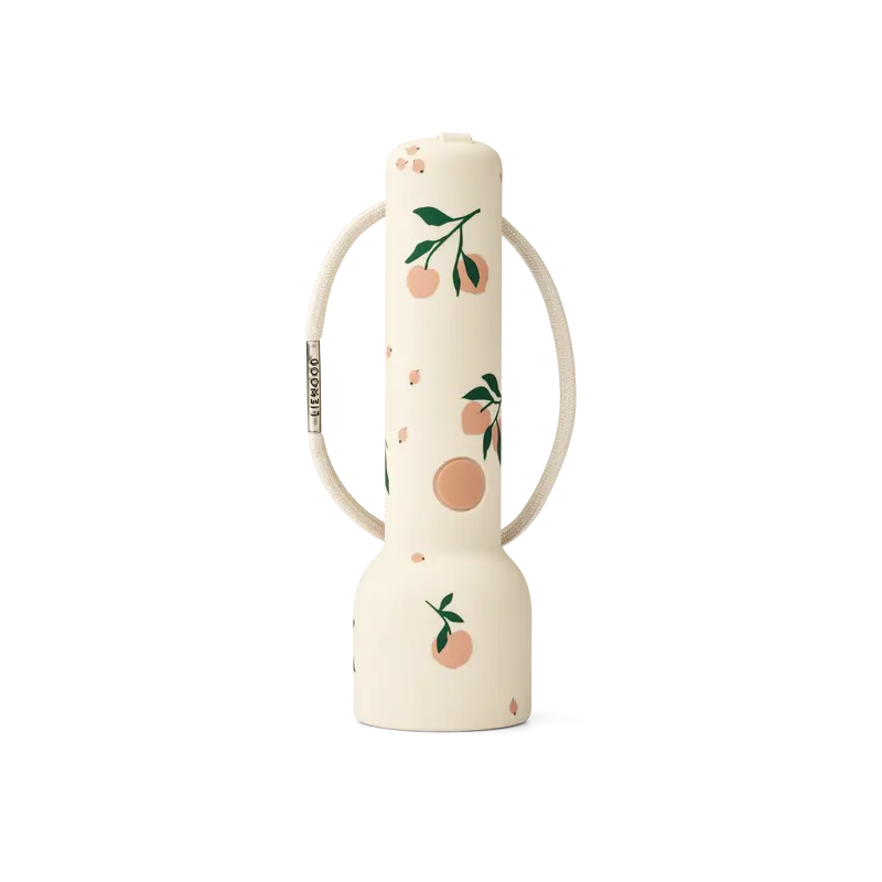 Gry lommelygte med print, peach / sea shell