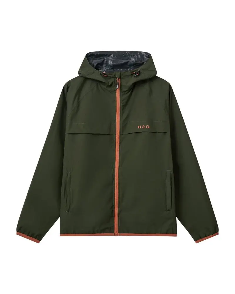 H2O - H2Rømø Festival Lw Rain Jacket Packable 100980-2 - 7022 - Army/Autumn Leaf
