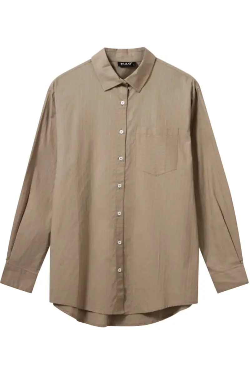 H2O - Rønne Essential Pajamas Shirt L/S 101018-1 - 3547 - Latte