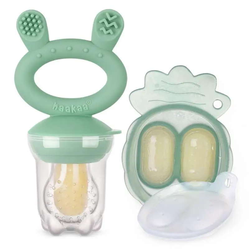 Haakaa Food Feeder - Smagesut m. Bakke - Pea Green