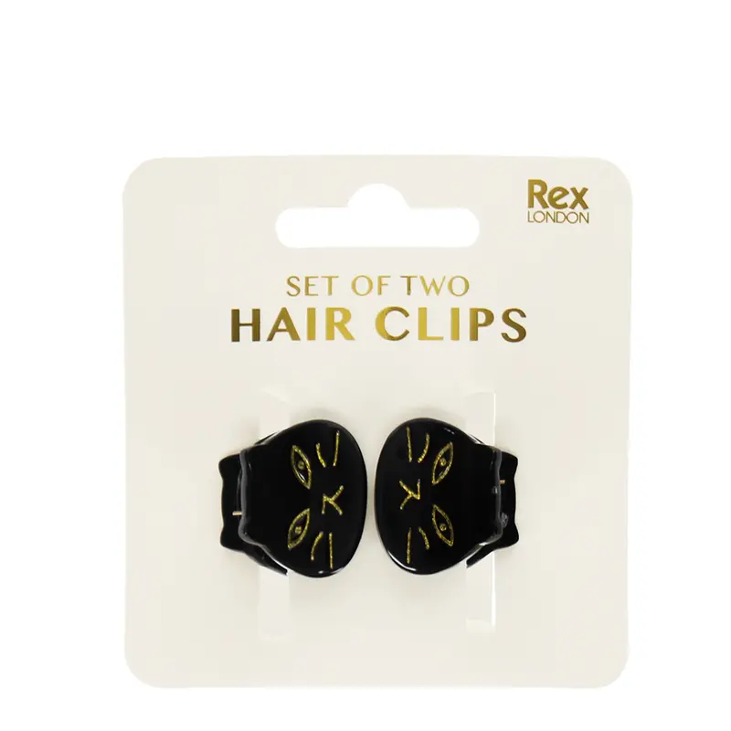 Hair Claw Clips - Set of 2 Black Cats
