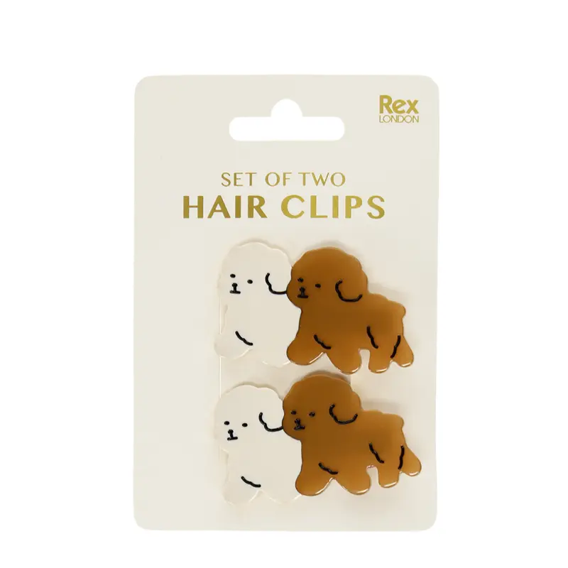 Hair Clips - Set of 2 Puppies
