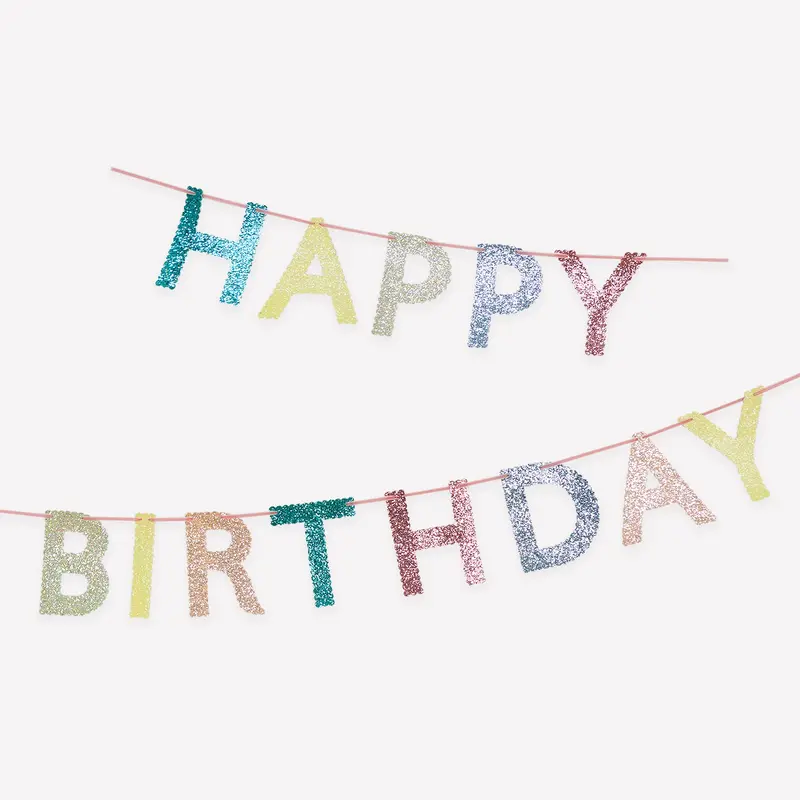 Happy Birthday-gurilande, Glitter