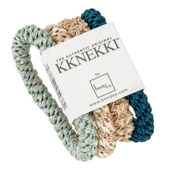 Hårelastikker, bundle grøn/gylden