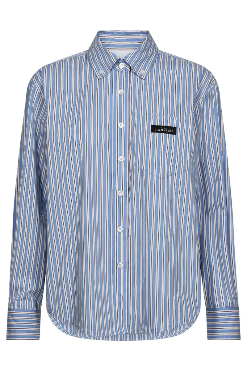 Haute L'Amitié - Button Down Medeira Stripe Shirt Hl11261 - Blue Stripe