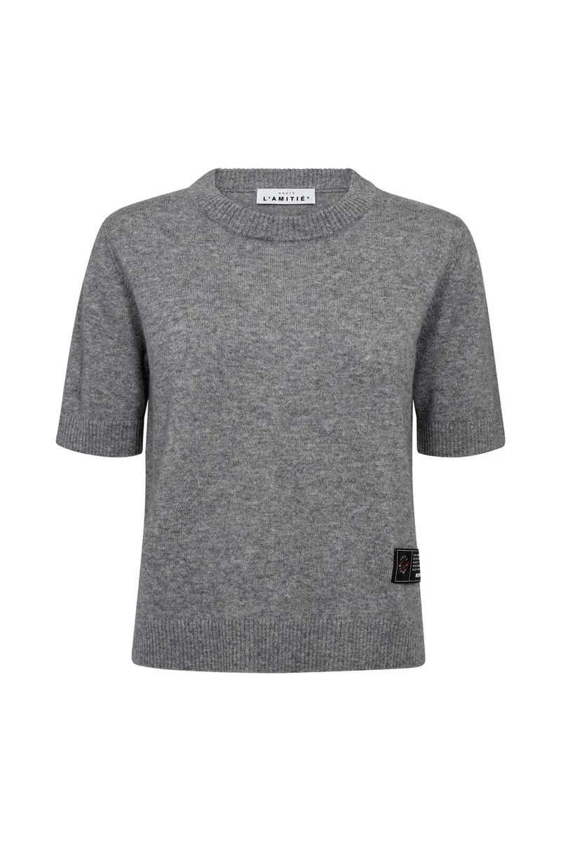 Haute L'Amitié - Cash Ss O-Neck Hl10197 - Light Grey Melange