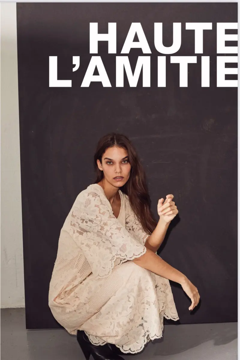 Haute L'Amitié - Curvey Lace Hem Dress HL10009 - Pearl