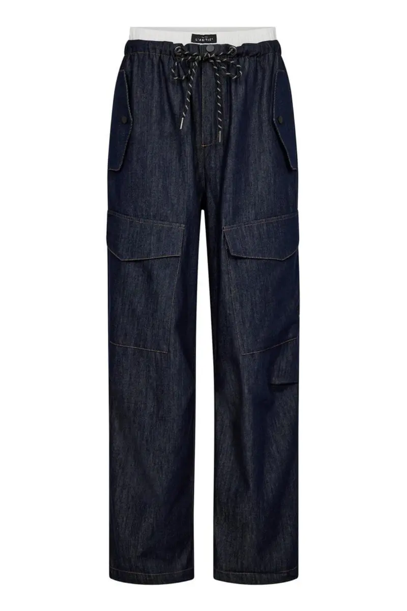 Haute L'Amitié - Denim Cargo Pull On Trouser HL10317 - Dark Denim