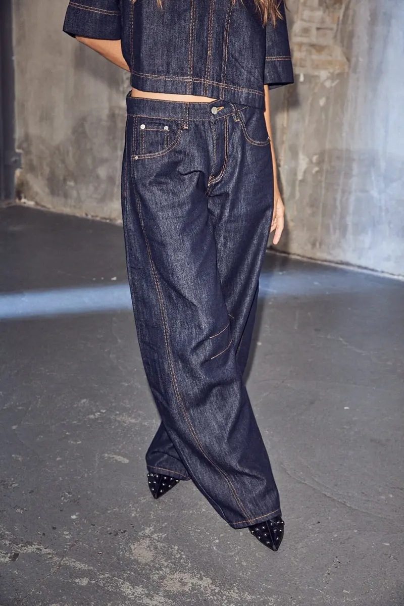 Haute L'Amitié - Drew Barrel Panel Jeans Unwashed HL10569 - Unwashed Denim
