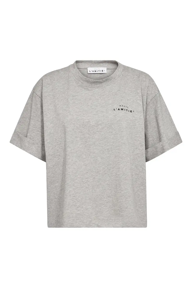 Haute L'Amitié - Hl Crew Neck Crop Tee HL10122 - Grey Melangé