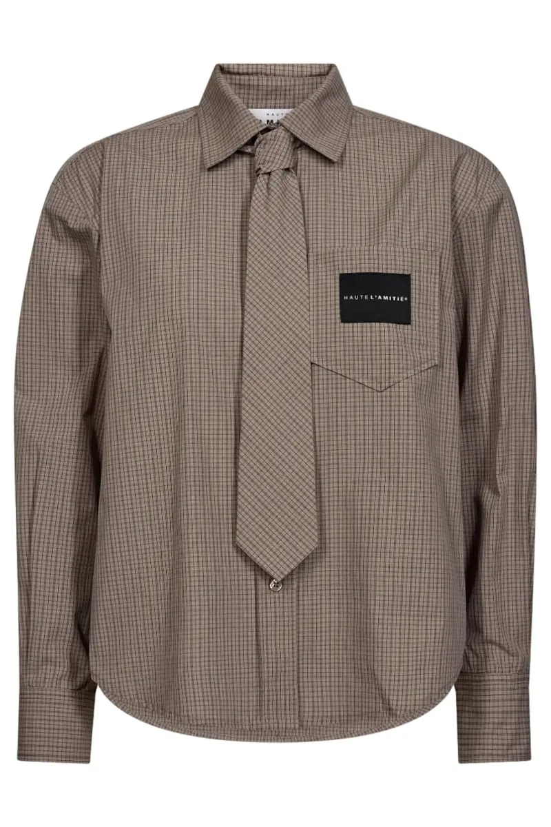 Haute L'Amitié - Ida Check Tie Shirt Hl11229 - Walnut