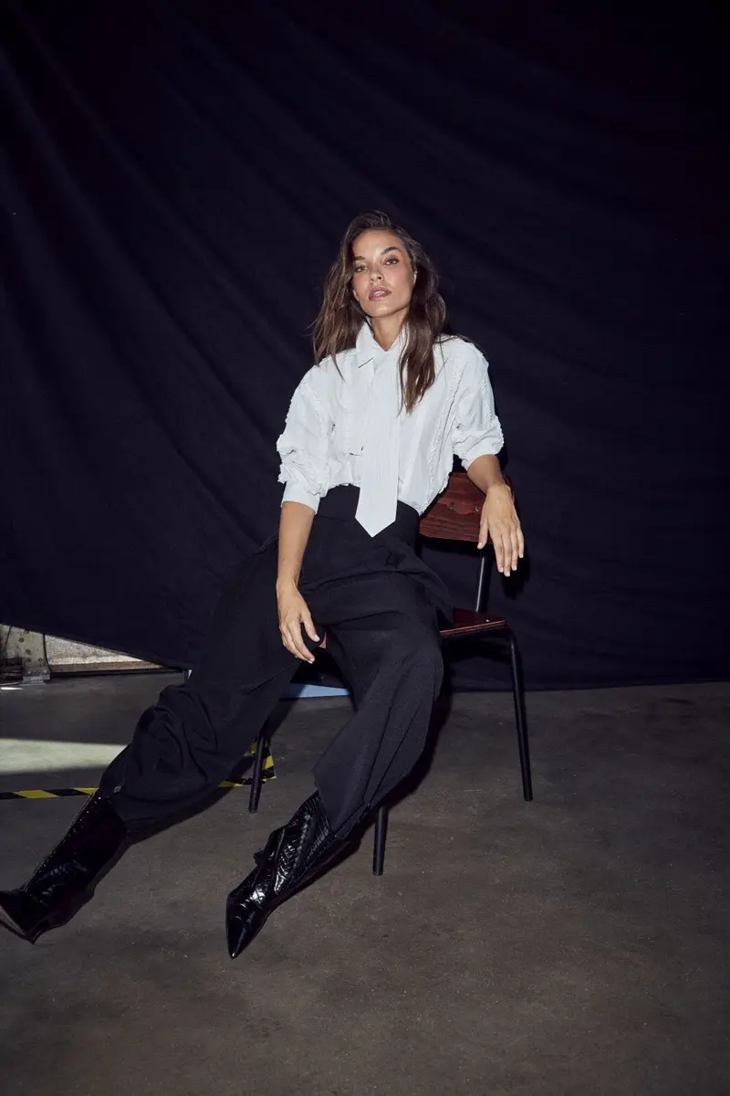 Haute L'Amitié - Inez Pin Frill Tie Shirt Hl10981 - Off-White