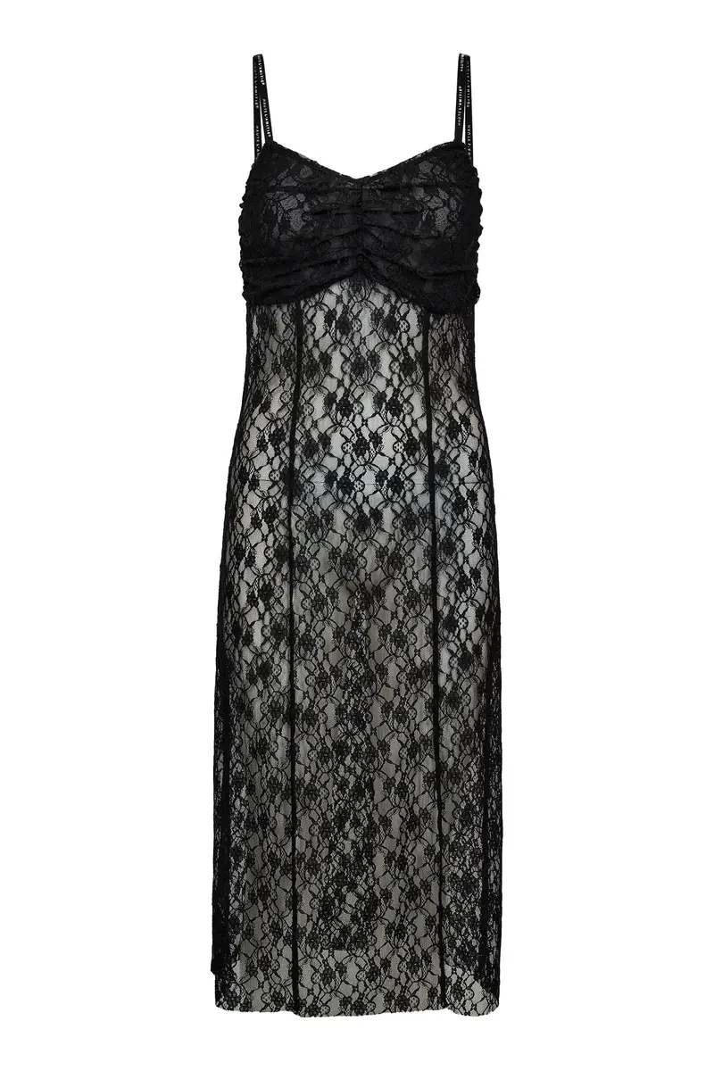 Haute L'Amitié - Lace Logo Strap Dress HL10752 - Black