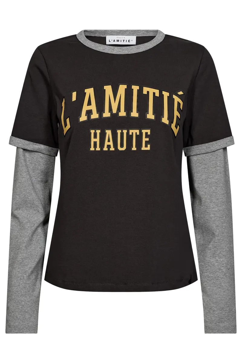 Haute L'Amitié - L'Amitié College Ls Logo Mix Tee Hl11166 - Antracit / Grey Melange