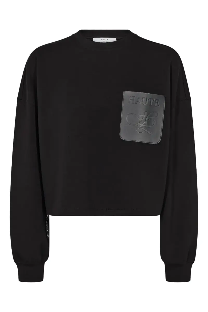 Haute L'Amitié - Maxi Crop Zip Pocket Sweat Hl10909 - Black