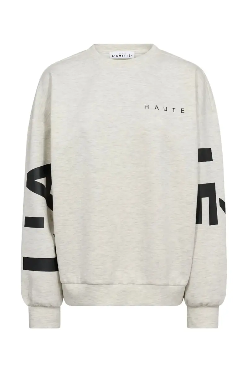 Haute L'Amitié - Maxi Split Logo Sweat HL10413 - Pearl Melange