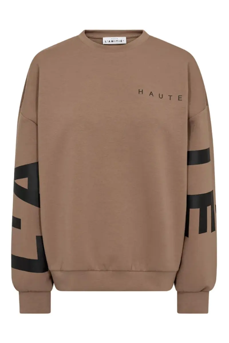 Haute L'Amitié - Maxi Split Logo Sweat HL10413 - Walnut